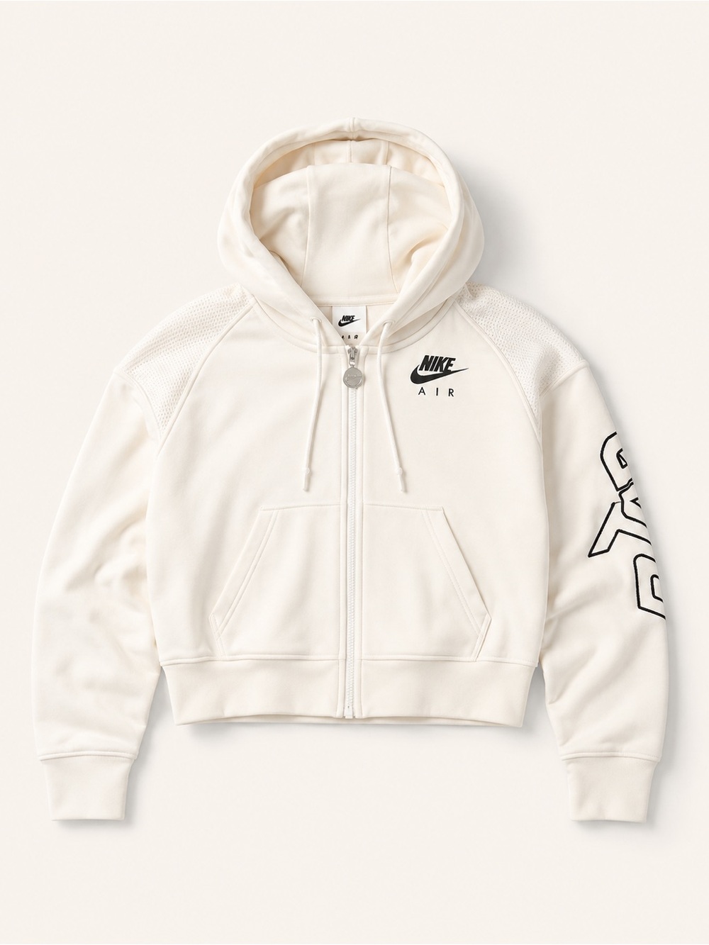 Nike Cream Zip-Up Hoodie with Black Nike Air Logo